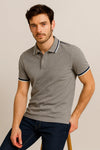 VANTOWO Regular Fit Polo T-Shirt – Gray | Premium Cotton