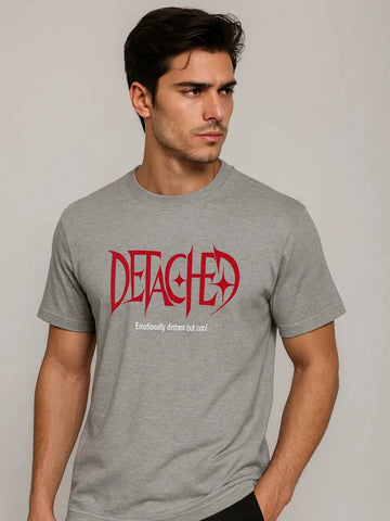 DETACHED Graphic Grey T-Shirt for Men