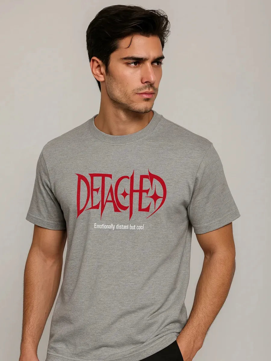 DETACHED Graphic Grey T-Shirt for Men